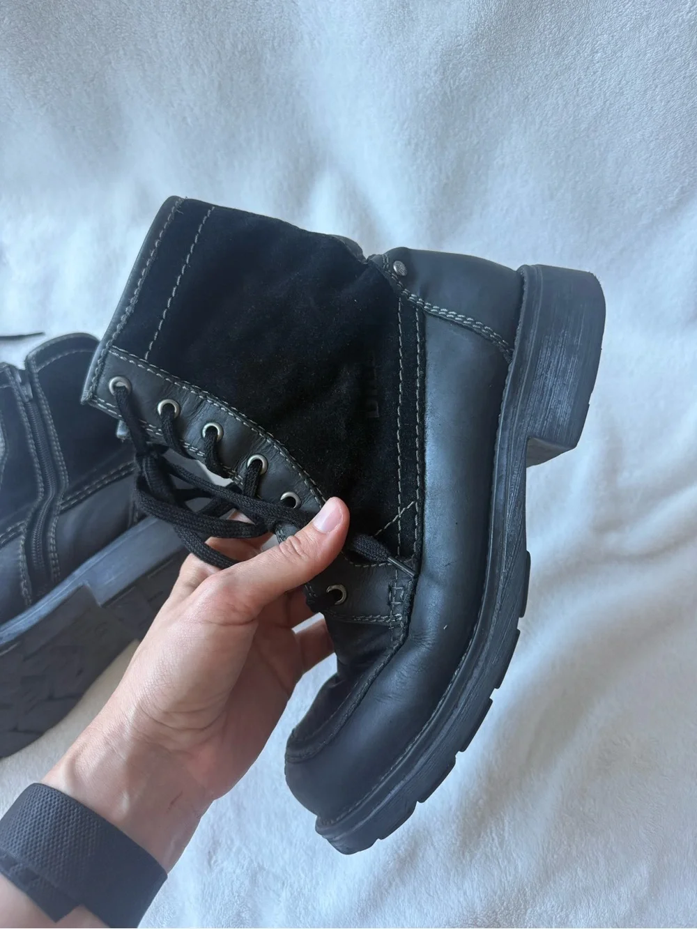 Diesel Black Lace-Up Ankle Boots